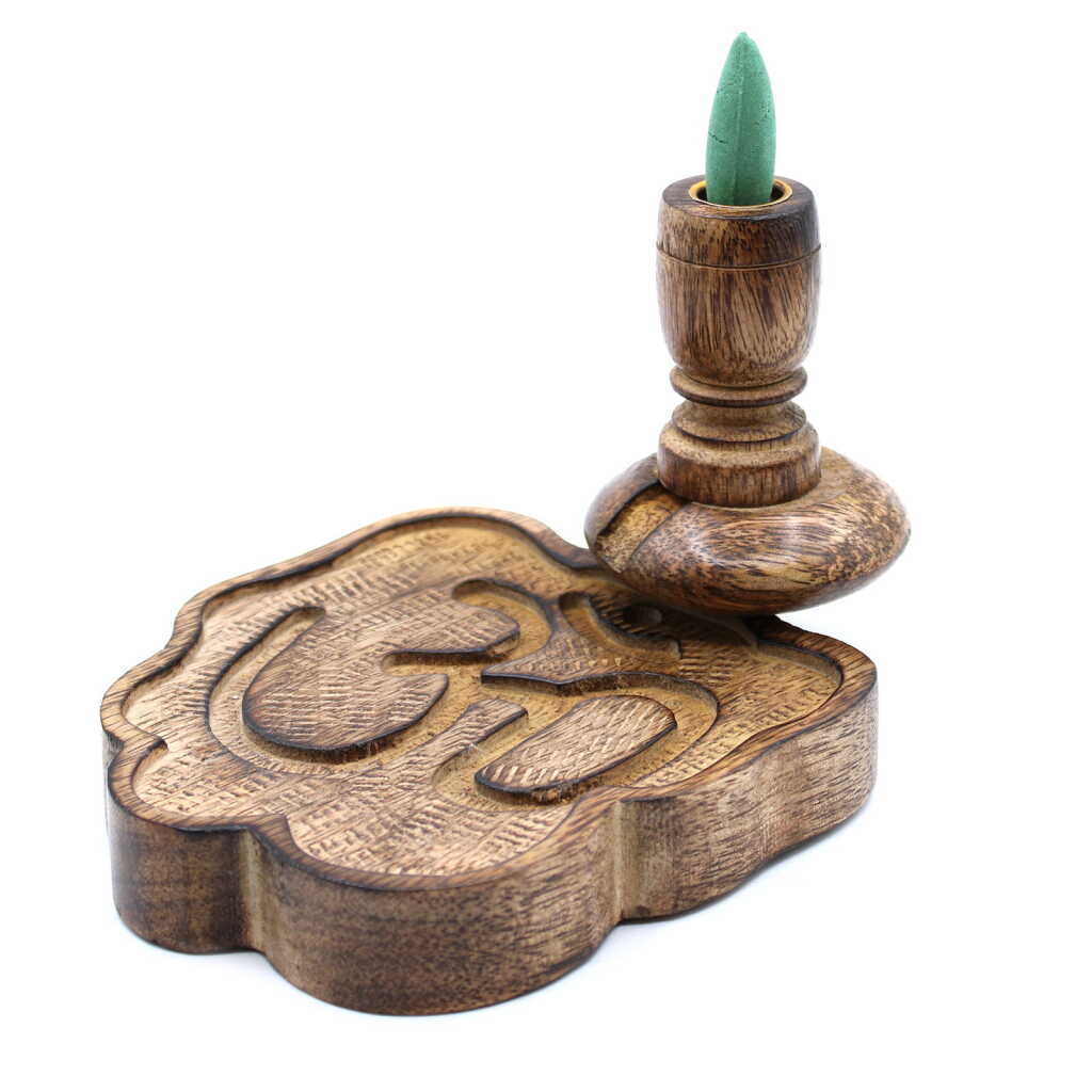 Mango Wood Backflow Burner with Backflow Incense Cone