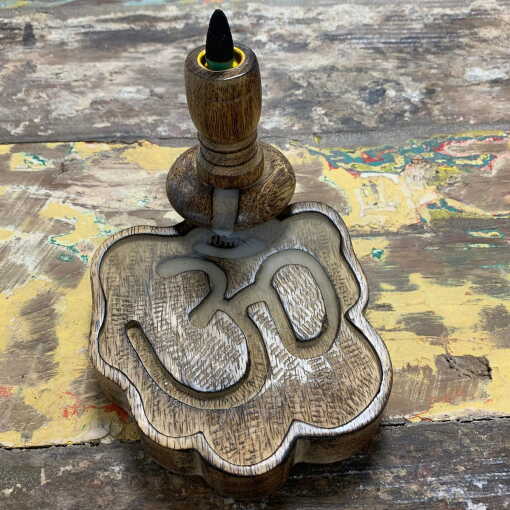 Mango Wood Backflow Burner - Om - Image 6