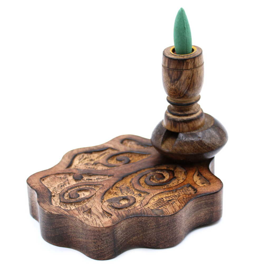 Mango Wood Backflow Burner - Tree of Life