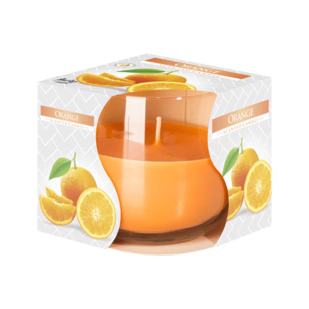Scented Candle in Glass Jar - Orange