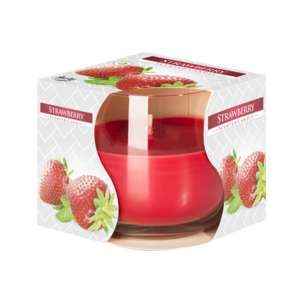 Scented Candle in Glass Jar - Strawberry