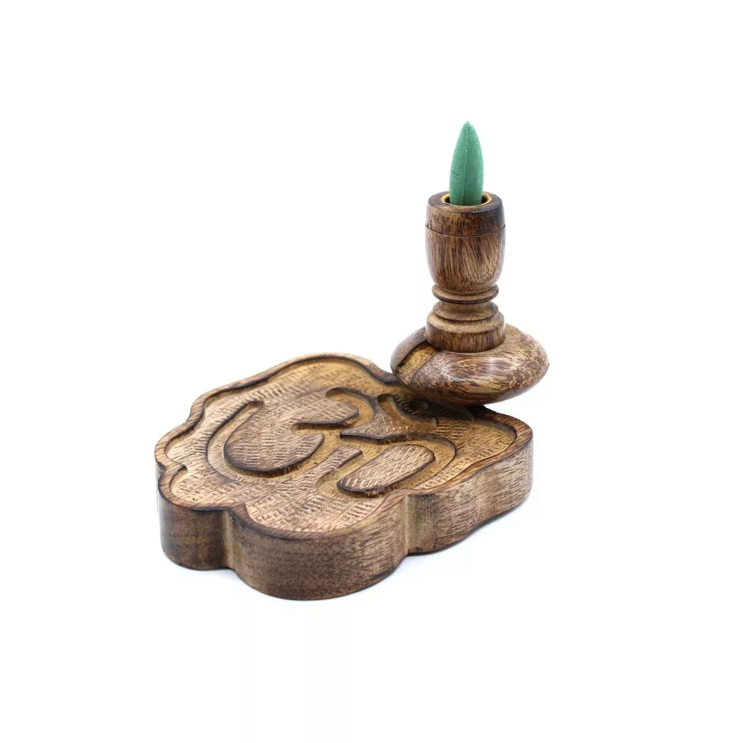 Mango Wood Backflow Burner with Backflow Incense Cone