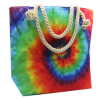A large cotton bag with a splash of psychedelic colour.