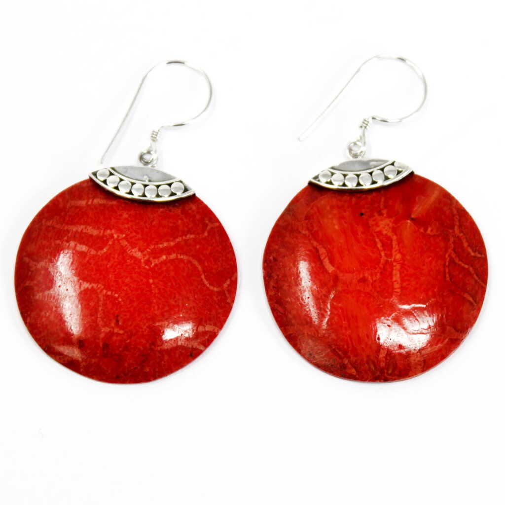 red coral earrings