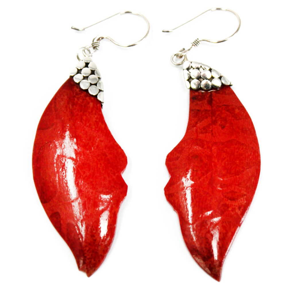 red coral earrings