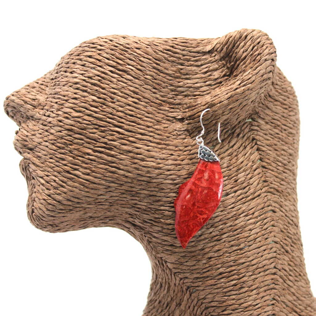 red coral earrings