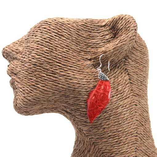 red coral earrings