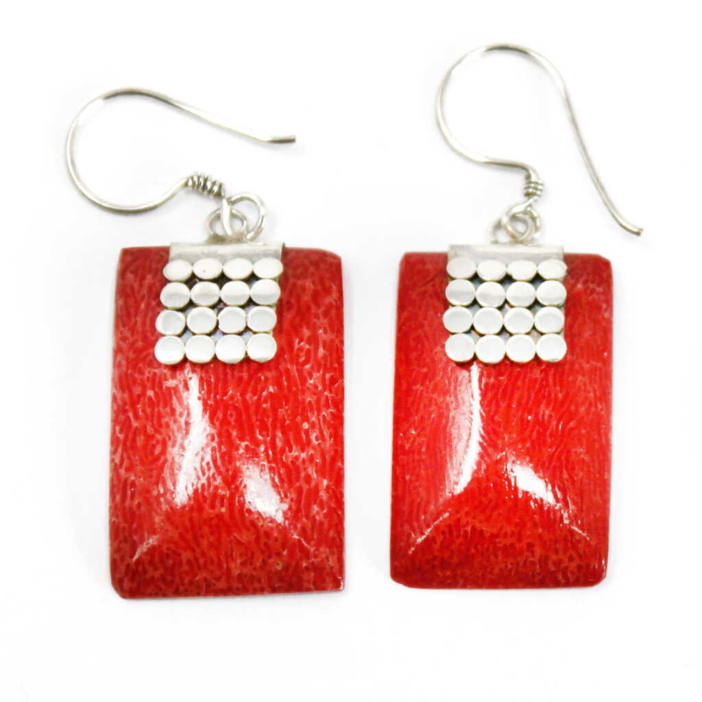 red coral earrings
