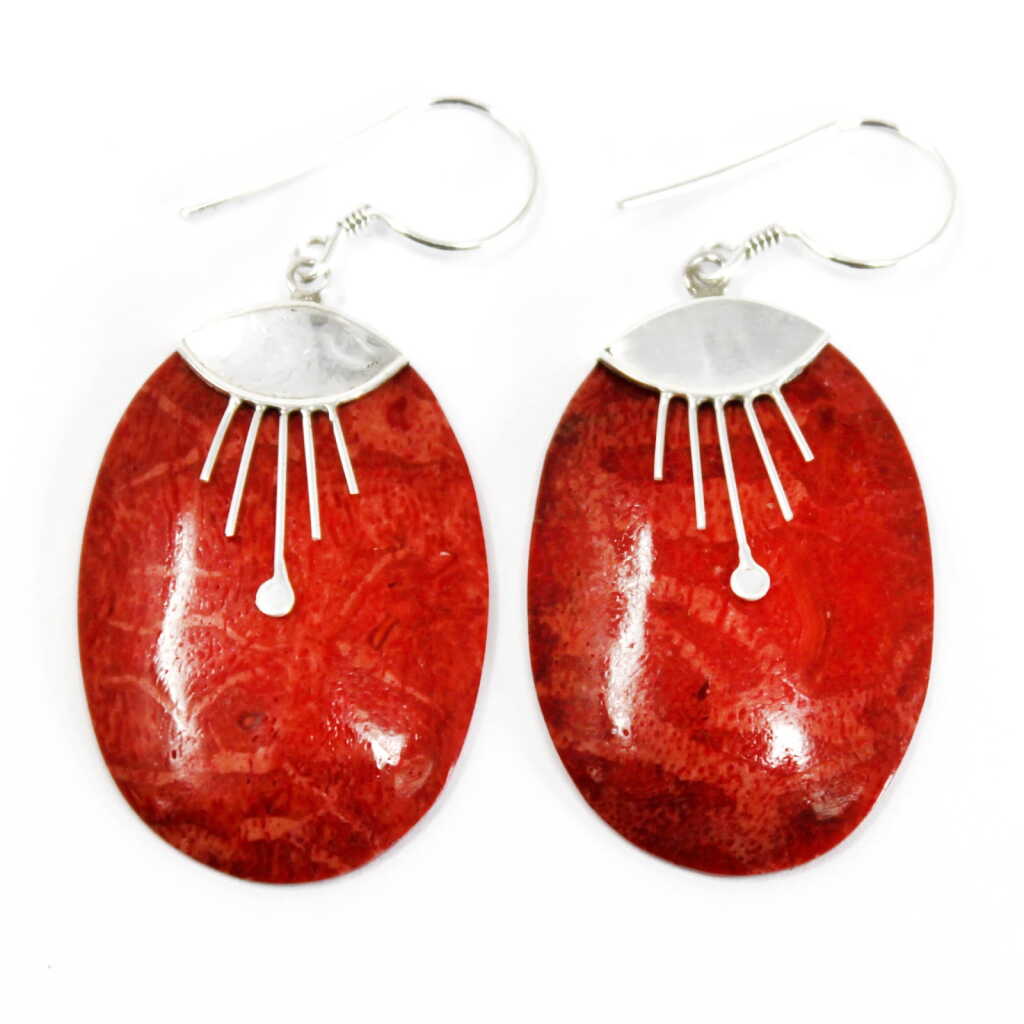 red coral earrings
