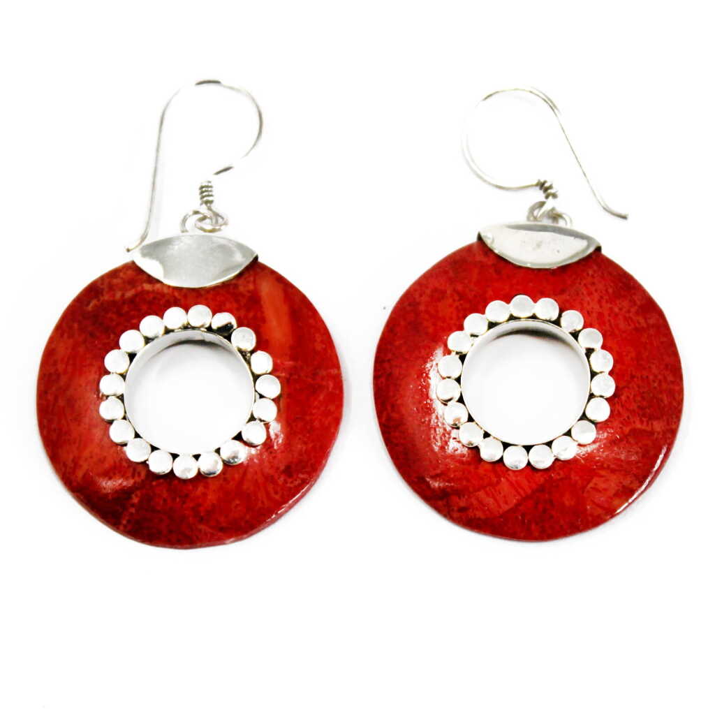 red coral earrings