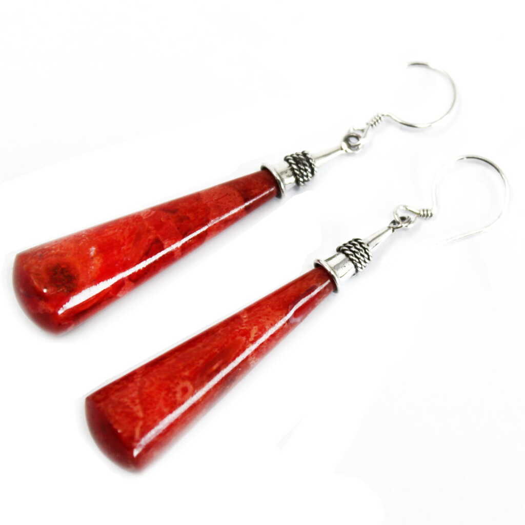 red coral earrings