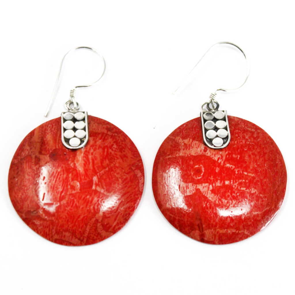 red coral earrings