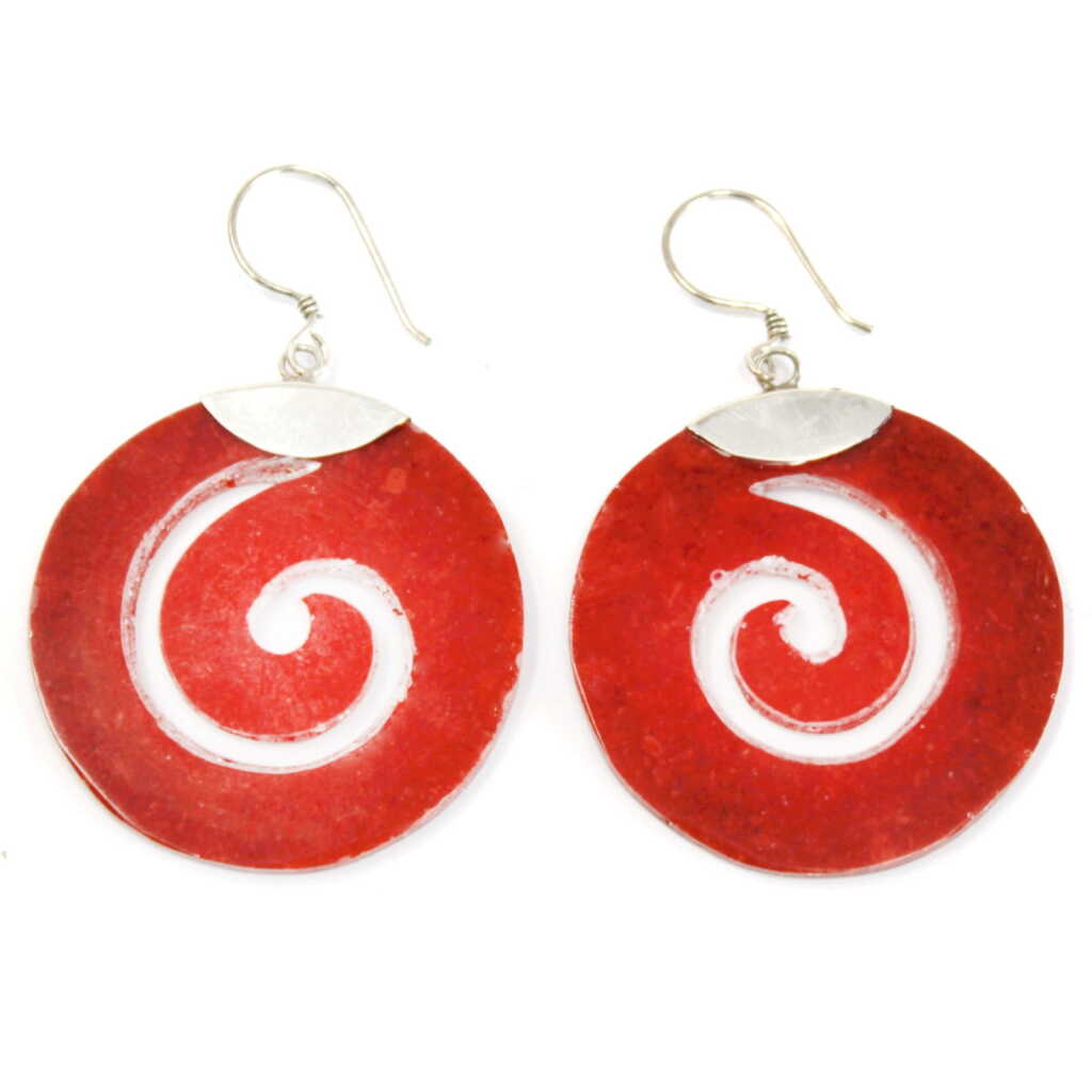 red coral earrings