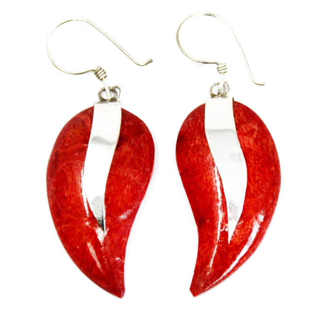 red coral earrings