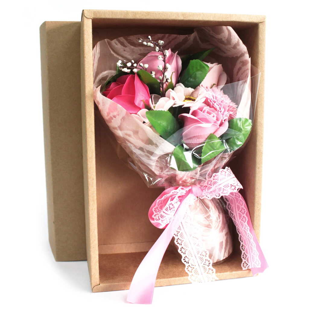 Bouquet of Soap Flowers - Pink in Box
