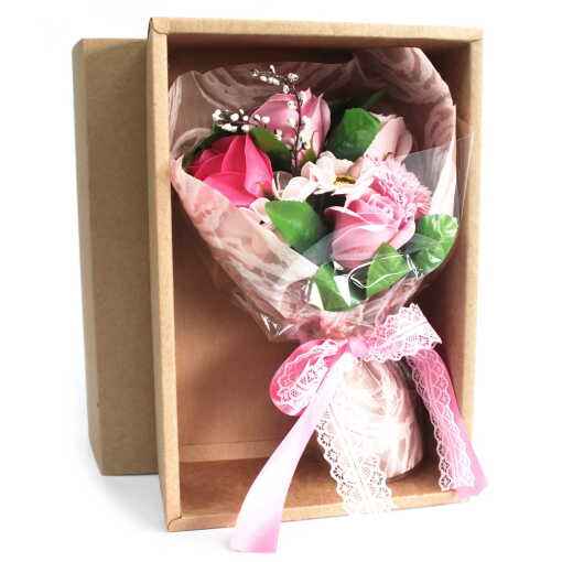 Bouquet of Soap Flowers - Pink in Box
