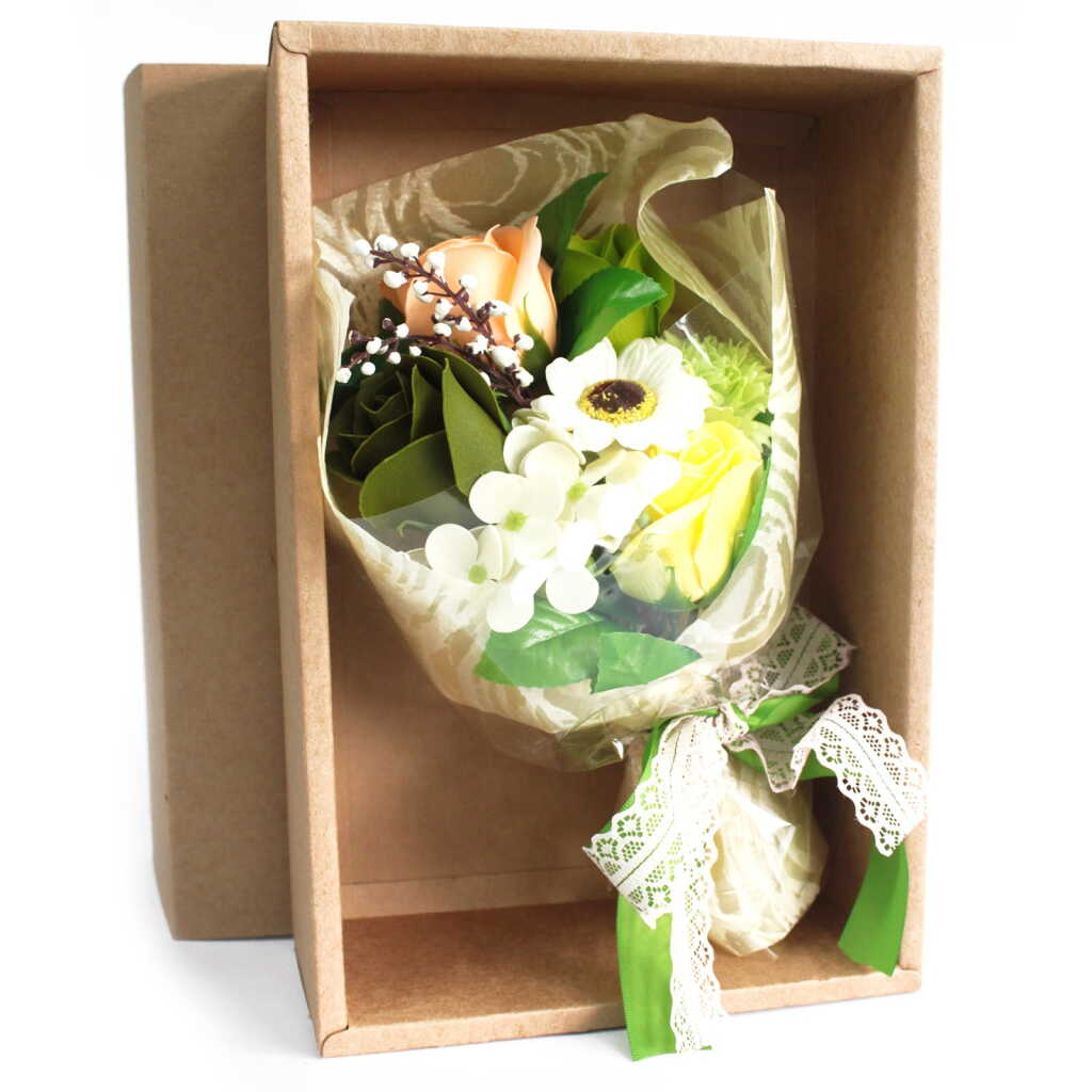 Bouquet of Soap Flowers - Greens in a Box