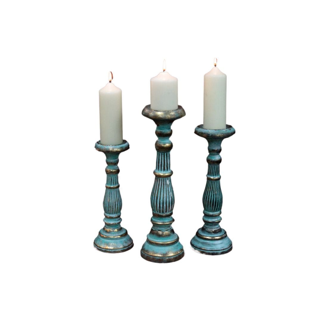Vintage Style candlesticks x3