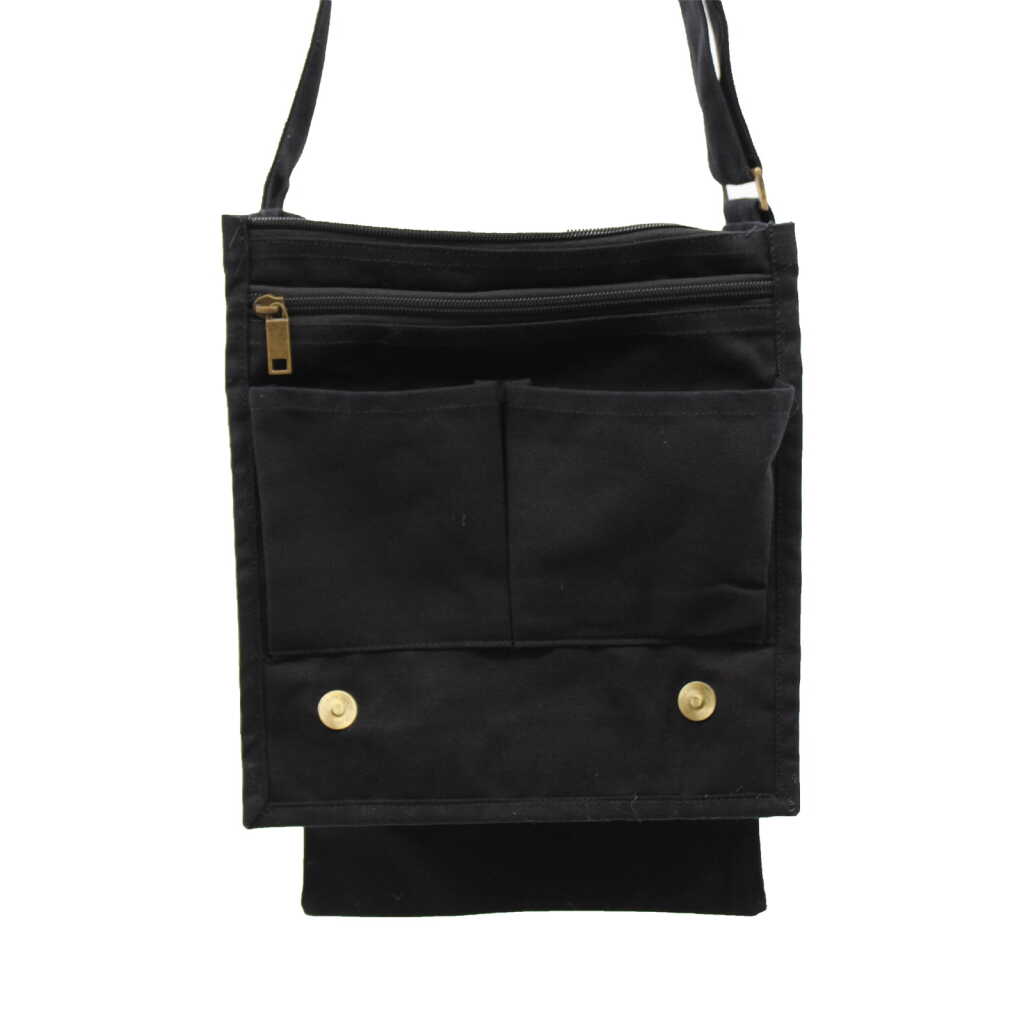messenger bag - canvas -black