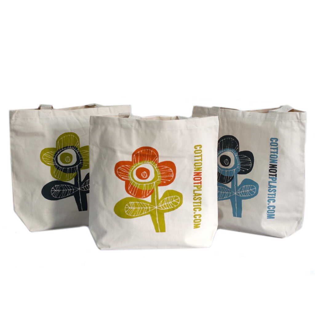 eco cotton bags - bright flower