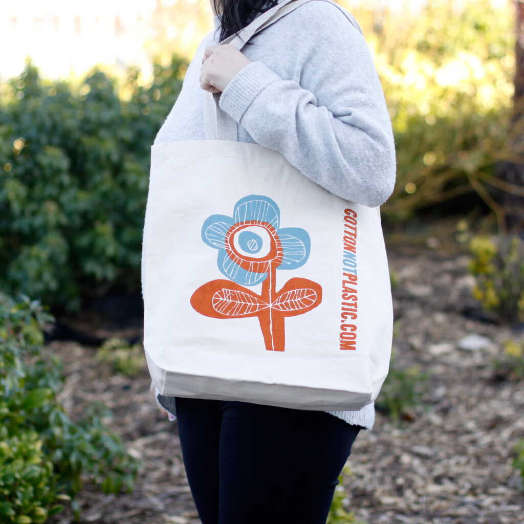 eco cotton bags - bright flower