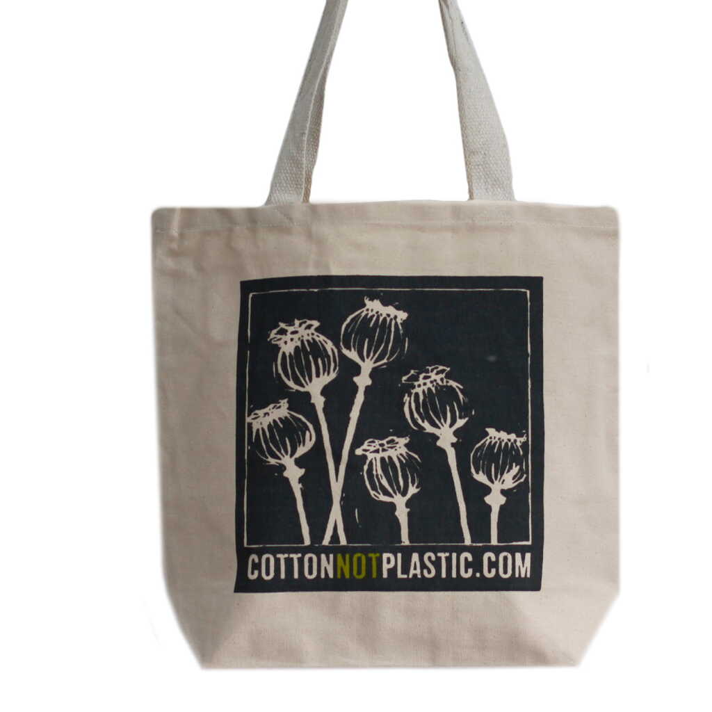 eco cotton bags - poppy heads