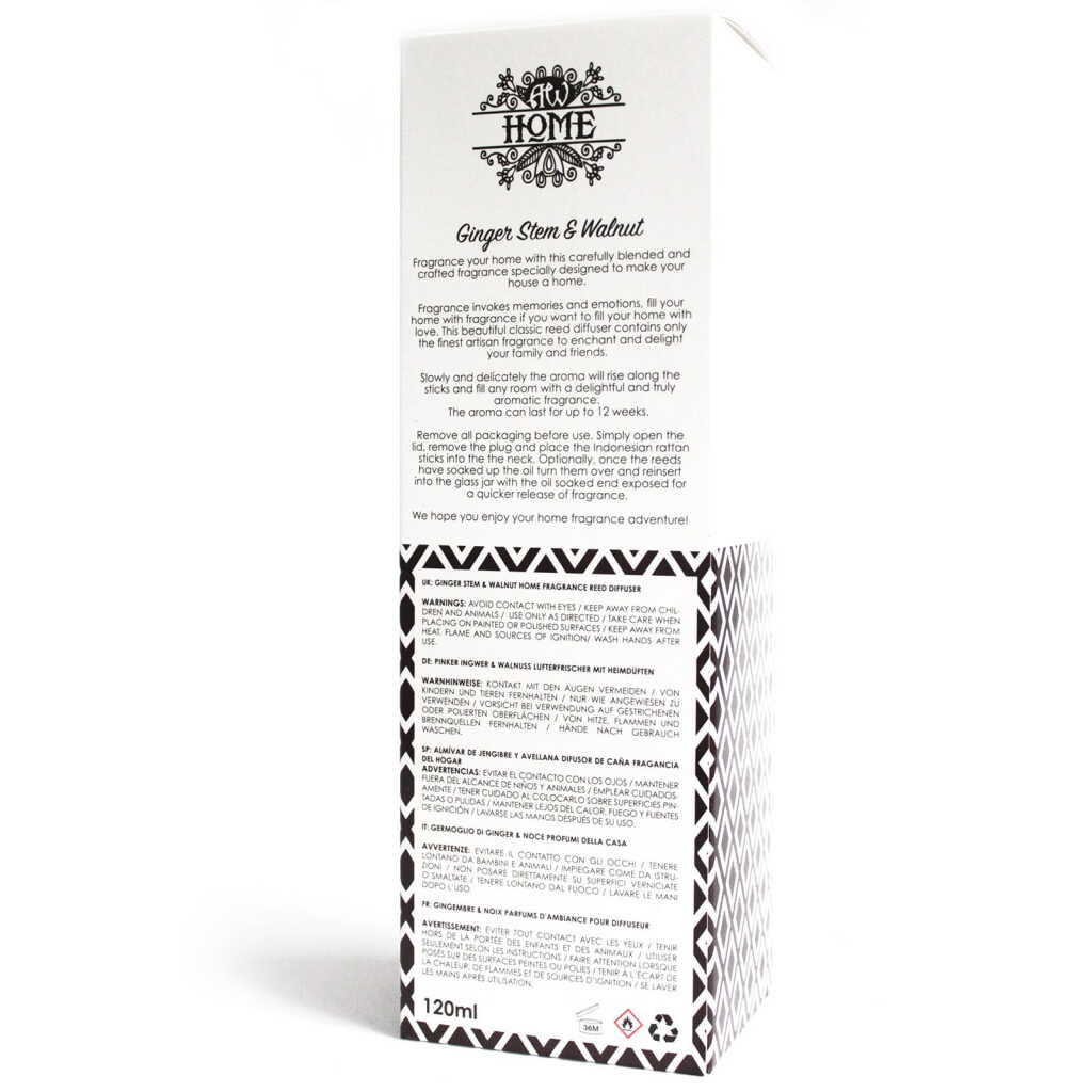 Reed Diffuser - Ginger Stem and Walnut - 120ml