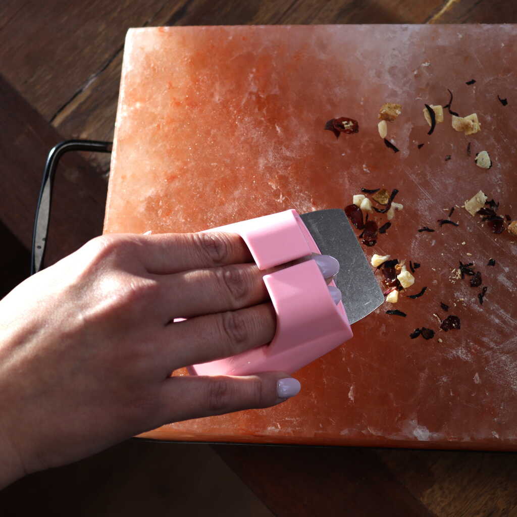 Salt Block Cleaning Brush - in use