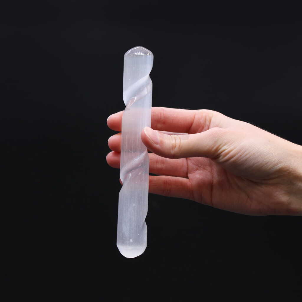 Selenite Wand - Spiral Cut -16cm
