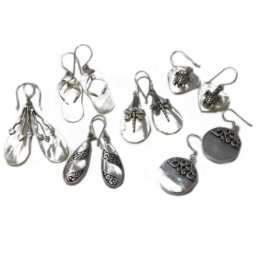 Silver and Shell Earring Collection - Mother of Pearl