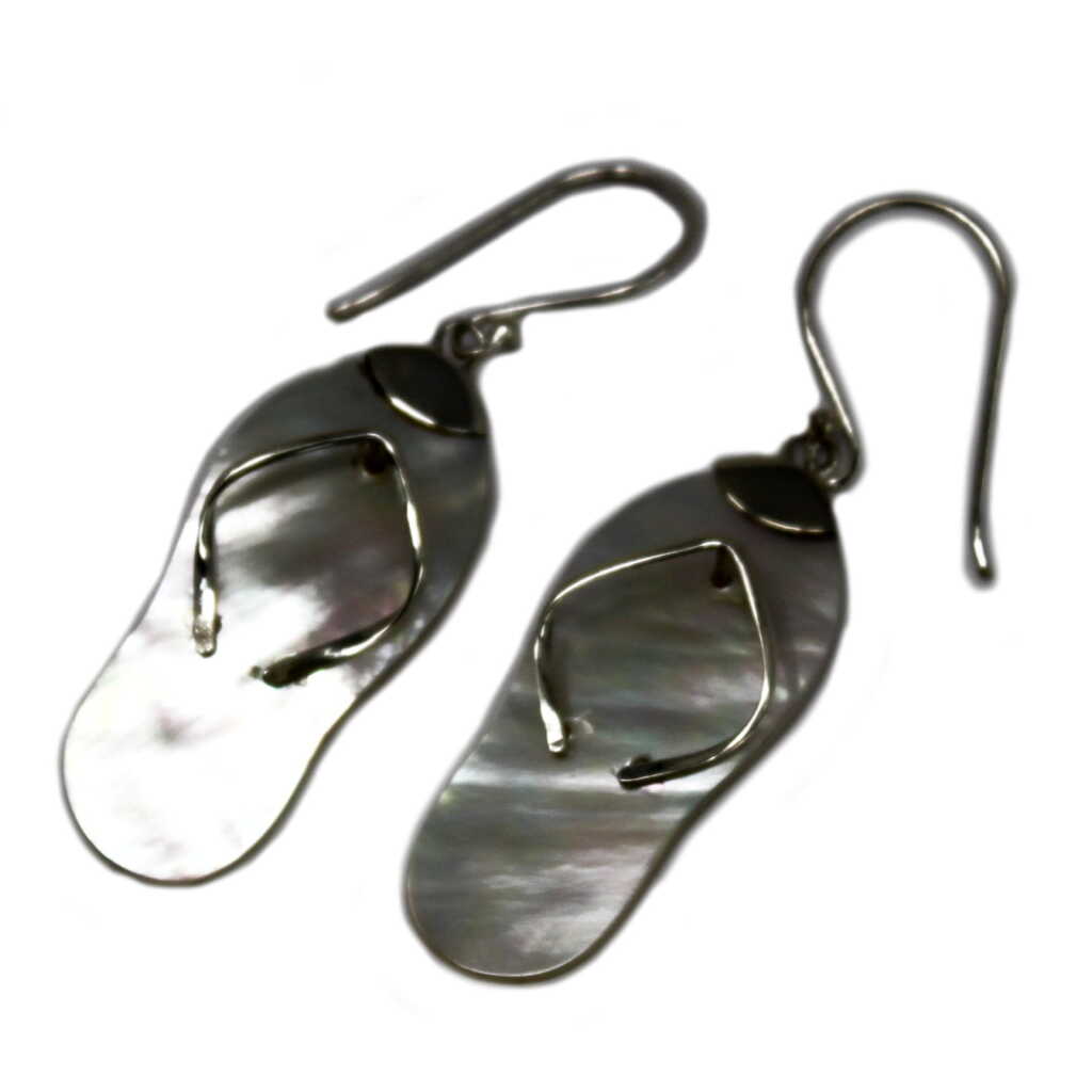 Silver and Shell Earrings - Flip Flops
