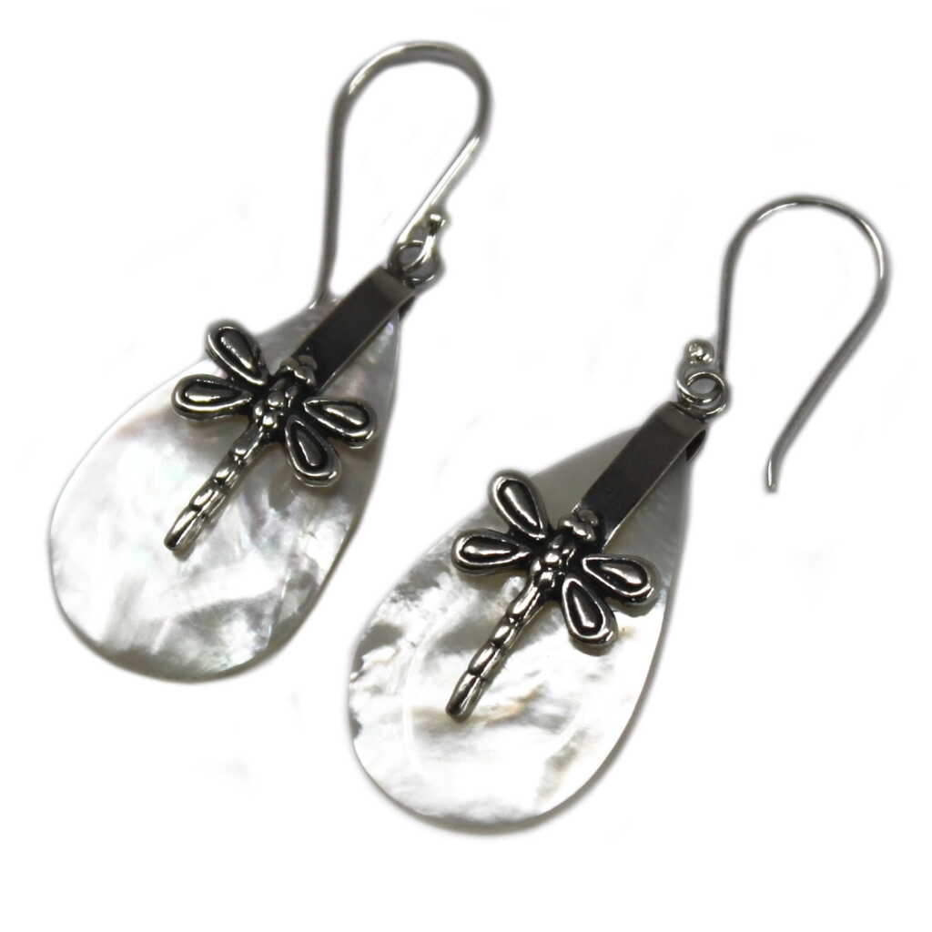 Silver and Shell Earrings - Classic Disc