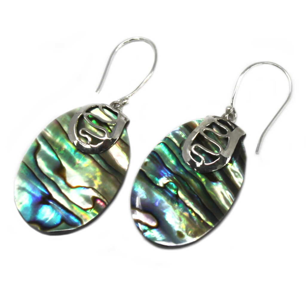 Silver and Shell Earrings - Wavey Line