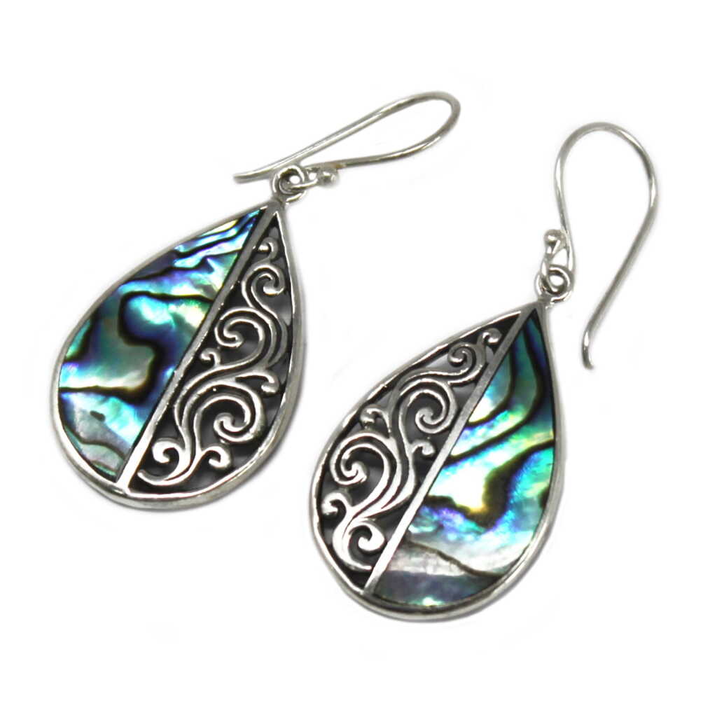 Silver and Shell Earrings - Teardrop