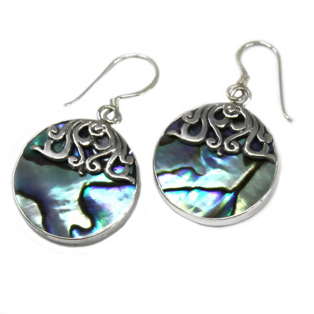 Silver and Shell Earrings - Classic Disc