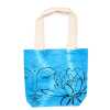 Tie-dye cotton bag with blue lotus design