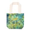 Tie-dye cotton bag with mandala design in green and blue