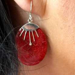 Red Coral Earrings