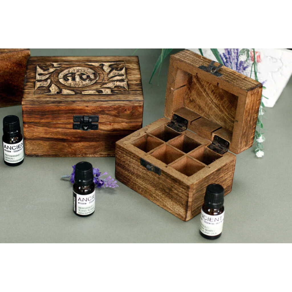 Aromatherapy Box - open with 6 compartments