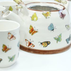 butterfly teapot detail