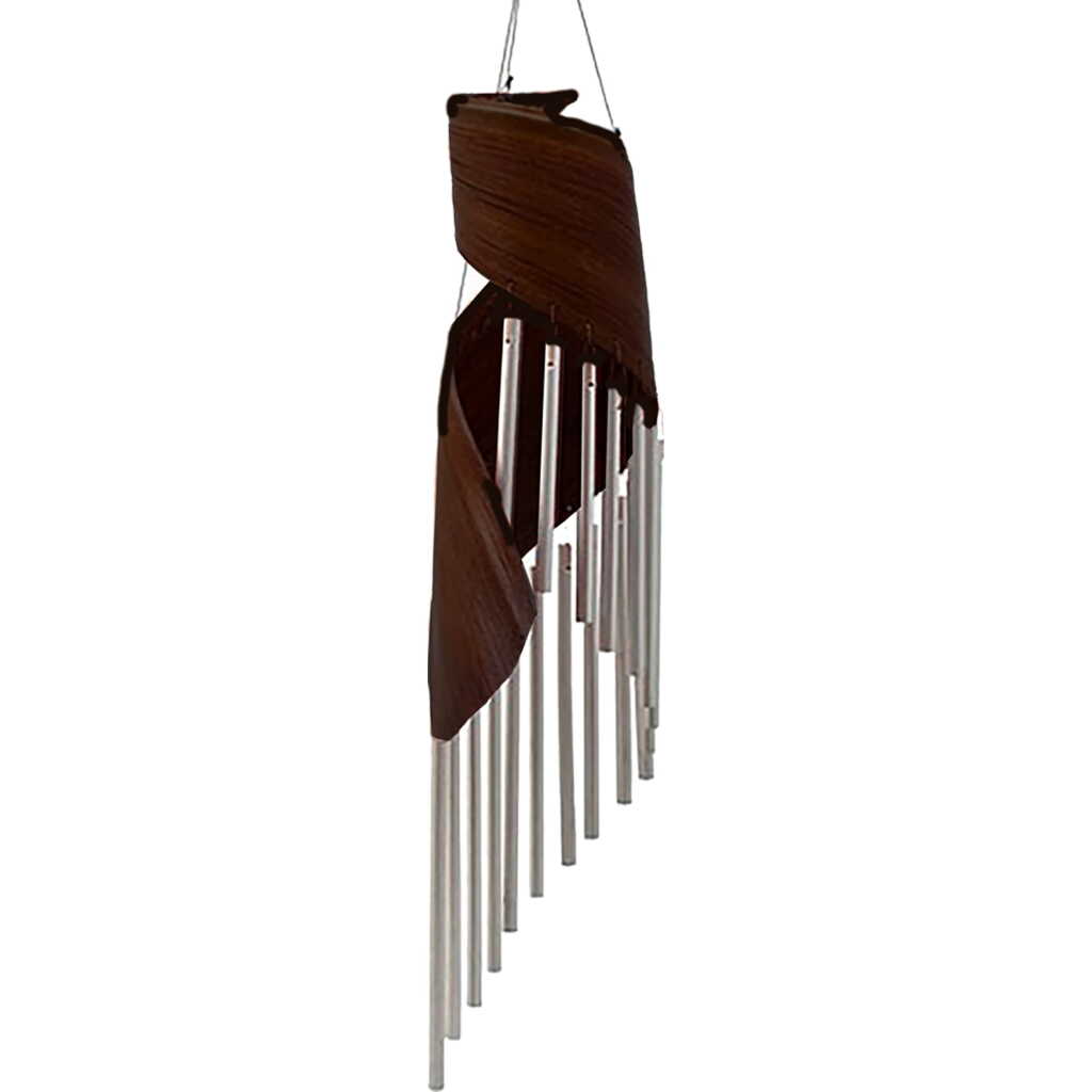 chocolate coloured coconut leaf wind chime