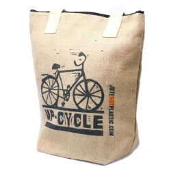 A jute bag - up cycle logo