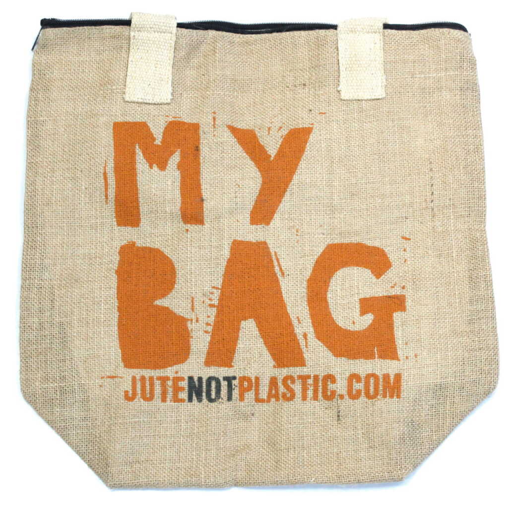 A jute bag - my bag logo - orange