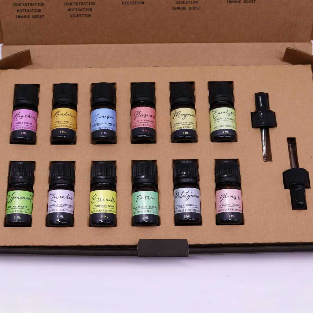Aromatherapy Gift Set of 12 oils and 2 droppers - Spring