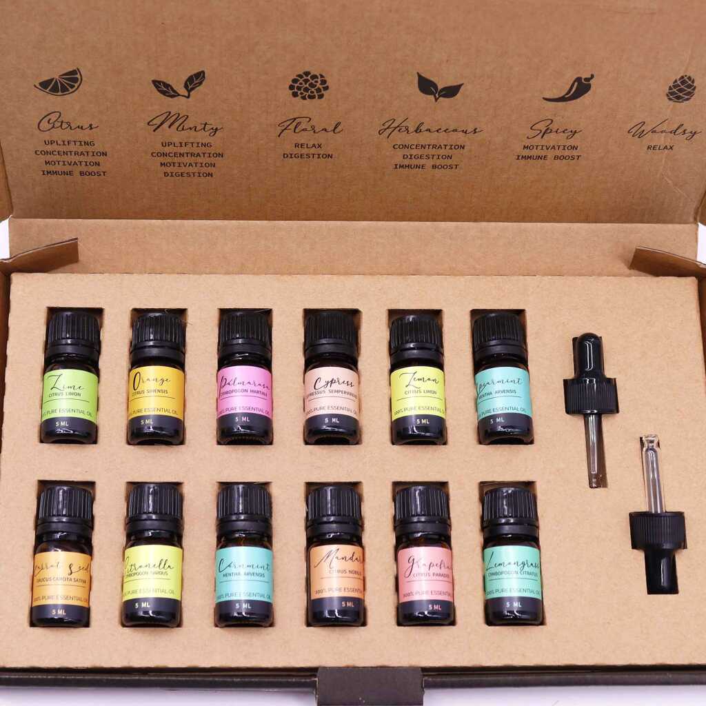 Aromatherapy Gift Set of 12 oils and 2 droppers - Summer