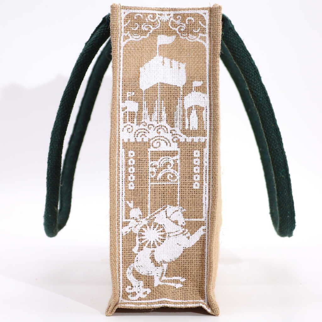 hop hare jute bag - end on - I am brave
