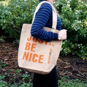 Eco Jute bag over shoulder
