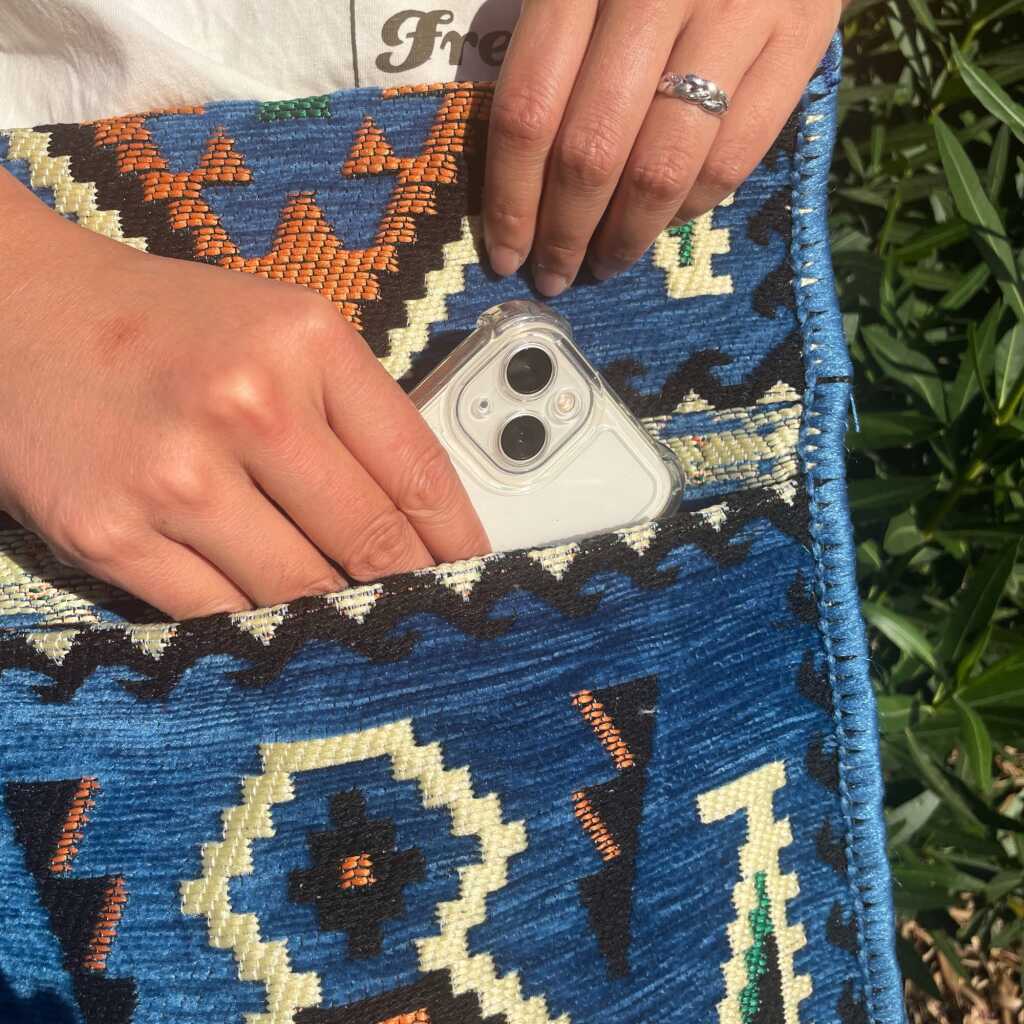 kilim festival bag - sky blue