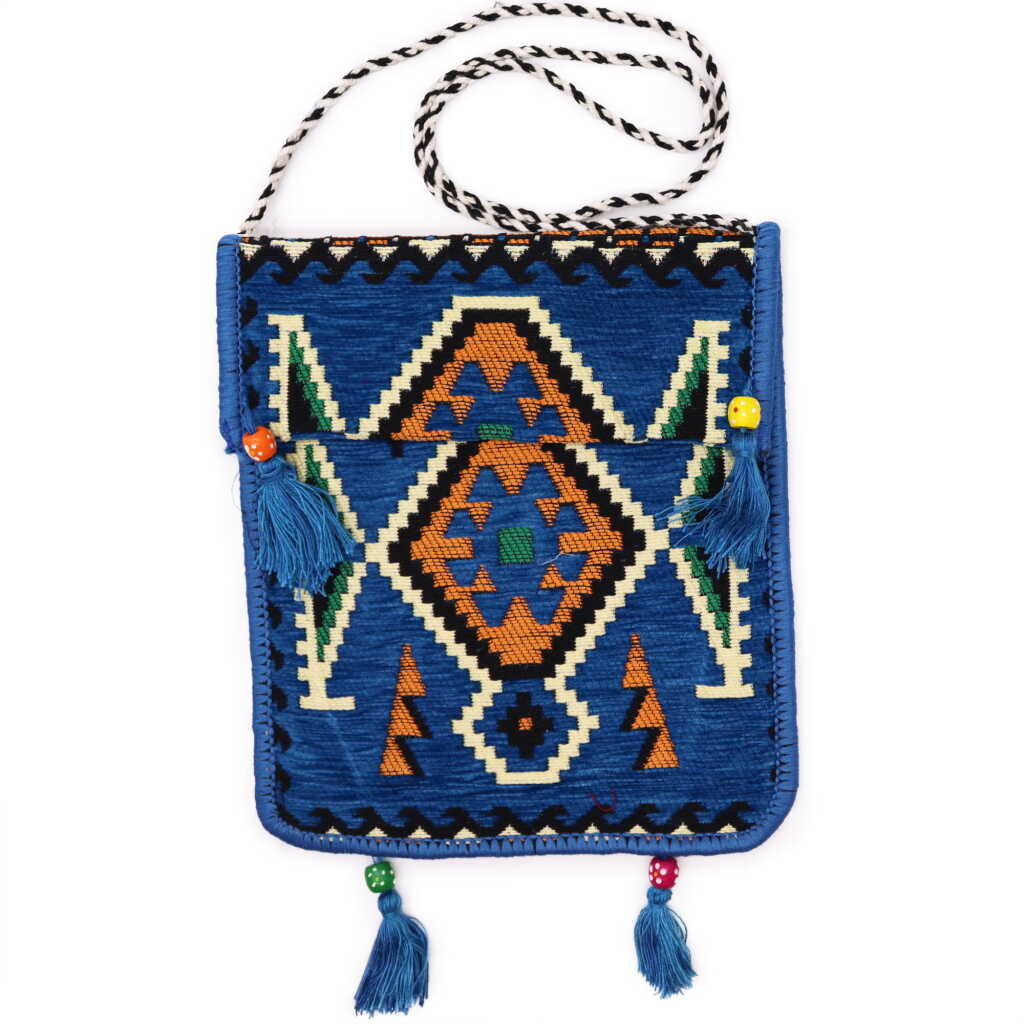 kilim festival bag - sky blue