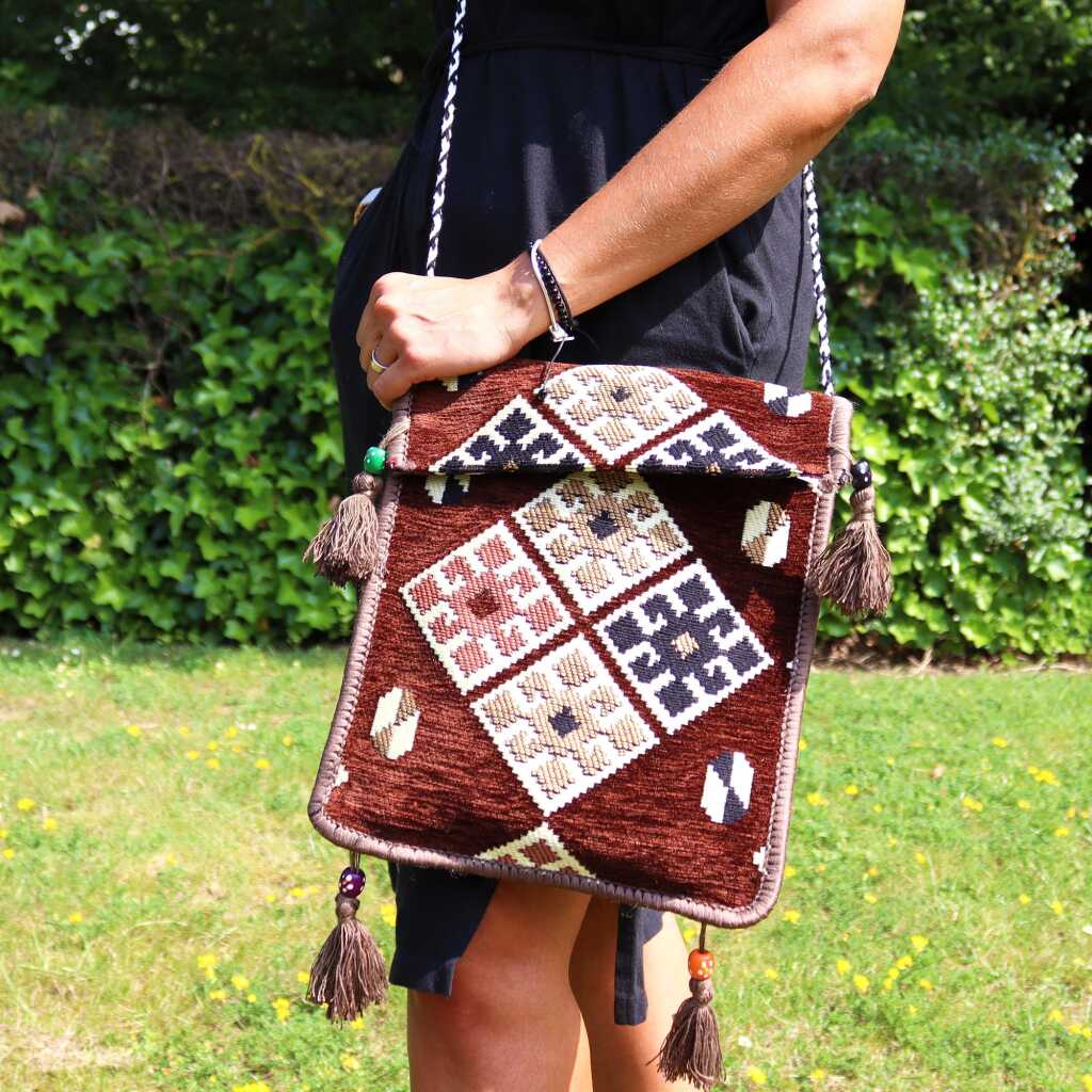 kilim festival bag - chocolate